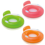 正品INTEX成人儿童通用把手坐圈 充气游泳圈浮圈水上靠椅浮排包邮