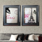 时尚巴黎-高档客厅装饰画简欧现代时尚沙发背景墙画有框挂画