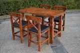 厂家批发咖啡餐桌椅套件组合炭烧 酒吧桌椅户外庭院实木吧椅现货