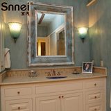 永恒之城浴室镜子 白杨木装饰卫生间大镜子 欧式客厅玄关实木边框