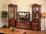 欧式电视柜法式电视柜酒柜组合 实木单双门玻璃酒柜美式地柜特价