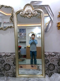 简约欧式穿衣镜 壁挂全身试衣镜 复古玄关装饰镜框 发廊理发镜子