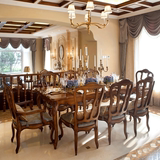 美式欧式实木餐桌椅组合新古典高档酒店餐桌椅长方形餐桌特价家具