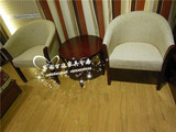酒店 围椅茶几三件套 宾馆现代中式休闲实木圈椅围椅布艺单人沙发