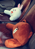 可爱哒~正版韩国可爱汽车腰靠垫腰枕靠枕办公室护腰靠垫床头抱枕