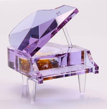 水晶钢琴模型刻字 创意八音盒 送男女朋友生日七夕圣诞结婚礼物