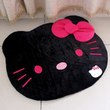 黑色KITTY地垫酷酷款 凯蒂猫客厅卧室地毯脚垫儿童房卡通地毯