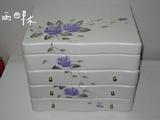 韩式公主木制综合性纯手绘首饰柜子珠宝柜超大收纳饰品盒特惠白紫