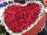 上海鲜花速递求婚鲜花配送99朵心形玫瑰礼盒情人圣诞节送花订花