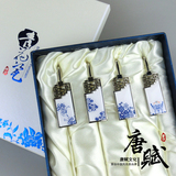 滴胶青花瓷书签四个装礼盒 中国风特色出国商务礼品送老外定制