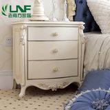 新古典欧式实木床头柜 后现代白色烤漆储物柜 卧室定制床边柜新品