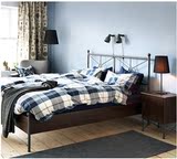 IKEA沈阳宜家代购双人床 穆斯肯 床架, 褐色