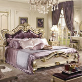 欧式香槟床 法式床 紫色皮床 欧式床实木床 公主床 1.8双人床