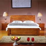 床实木床1.5米1.8米橡木床榆木床储物高箱床双人床大床带抽屉