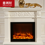 德利轩家具 1.2米欧式壁炉装饰柜 实木壁炉架白色美式电视柜8066