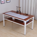 现代简约书画桌书法桌钢木桌简易电脑桌双层办公桌宜家会议桌时尚