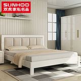 双虎家私 卧室家具 1.5/1.8米软靠双人大床 烤漆板式套装组合15B2