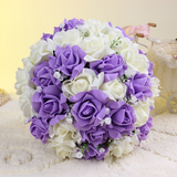 新款韩式婚礼新娘手捧花 满天星玫瑰花束道具伴娘手捧花