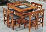 厂家直销 实木碳化大理石火锅桌 灶实木柜式火锅桌椅组合特价批发