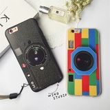 iphone6s趣味照相机手机壳透明苹果6plus保护套硅胶6s浮雕磨砂壳