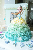 【冰雪奇缘Elsa爱莎】一口烘焙10寸芭比公主娃娃生日蛋糕订制定制