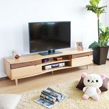 野田家具创意全实木小户型日式电视柜北欧现代简约胡桃木隔板地柜
