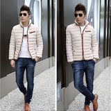 2015冬季韩版立领商务羽绒服男青少年短款身立加厚棉服外套包邮