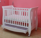 婴儿床实木欧式无油漆卢卡斯床多功能松木游戏床环保宝宝儿童床