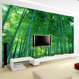 无缝大型壁画3d立体竹林风景电视客厅背景装饰墙纸壁纸绿色护眼