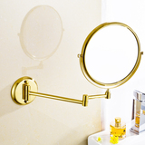 8英寸双面美容镜欧式壁挂浴室化妆镜360°旋转折叠仿古可伸缩镜子