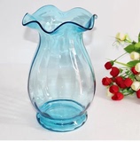 博洛克欧式插花荷叶边波浪口玻璃花瓶富贵竹百合水培台面花器