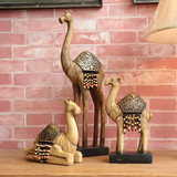 倍思家 欧式创意家居装饰品骆驼动物摆件树脂手工艺术品装饰摆件