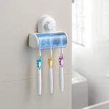 卫浴牙刷架 双庆五位魔力吸墙牙刷架 吸盘创意 放5个牙刷架套装
