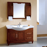 简约现代中式实木浴室柜组合120cm橡木洗手洗脸盆卫浴挂墙式吊柜