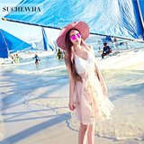2016夏女新款甜美欧根纱蓬蓬裙短款半裙半身裙短裙海边度假沙滩裙