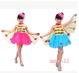 小蜜蜂蝴蝶翅膀演出服圣诞节儿童表演服女童公主裙学生服装舞蹈服
