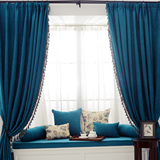 皇室蓝地中海欧式成品窗帘定制 卧室雪尼尔遮光豪华窗帘限时特价