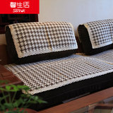 馨生活 咖海星棉线编织四季坐垫沙发垫 布艺沙发套防滑沙发巾