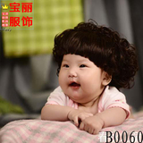 韩版烫发百天周岁宝宝假发影楼摄影拍照道具婴儿假发