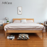 纯实木床 白橡木床1.8m1.5m床 全实木 简易简约现代单人双人床 特