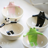 外贸陶瓷宠物碗创意可爱儿童碗甜品碗饭碗 卡通碗日式泡汤动物碗