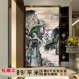 古埃伦大型壁画玄关壁纸山水现代中式过道走廊背景壁纸壁画无纺布