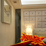 客厅卧室床头电视软包背景墙软包硬包 菱形欧式皮雕墙面装饰定做