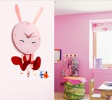 正品创意个性超静音时钟卡通时尚现代挂钟儿童房卧室客厅墙壁挂表