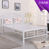 欧式铁艺双人床铁床1.5米1.8米公主床儿童床席梦思床铁架床公寓床