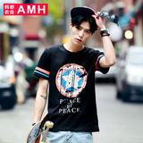 AMH男装韩版2016夏装新款印花青年修身圆领男士短袖T恤潮NS3310瑃
