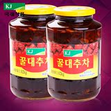 韩国KJ 红枣茶1020g*2瓶 蜂蜜大枣茶 果肉丰富 韩国风味果味茶