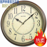 特价RHYTHM日本丽声钟表客厅欧式复古实木壁钟静音挂钟CMG985-06
