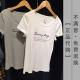 2016夏季新款拉夏贝尔专柜正品代购圆领字母短袖T恤10009923