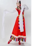 藏族舞蹈服装成人女装连衣裙云南少数民装女民族舞蹈表演服